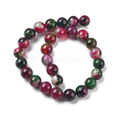 Природные многоцветные агат бисер пряди G-A261-B13-14mm-1