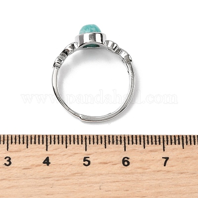 Натуральные кольца амазонитовых пальцев RJEW-A084-04P-08-1
