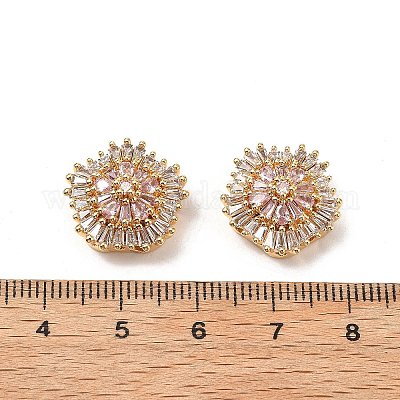 Латунные микро проложить кубического циркония бусы KK-A259-11G-02-1