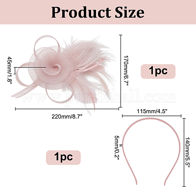 Аксессуары для волос из полиэстера и перьев AJEW-WH0031-31B-1