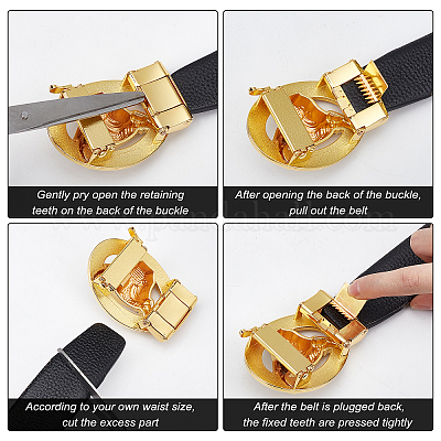 2pcs Men Square Buckle Belt