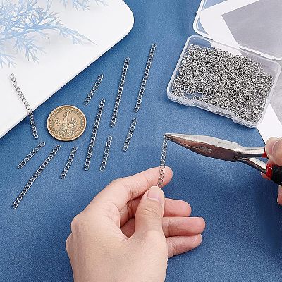 100 шт. 2-х стильный удлинитель цепи из нержавеющей стали 304 STAS-UN0038-14P-1