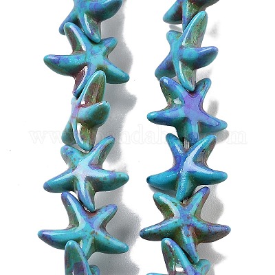 Нити из синтетических бирюзовых бусин G-P507-04K-1