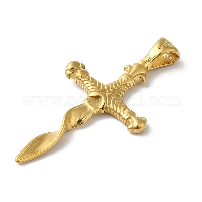 Большие подвески из нержавеющей стали 304 с вакуумным покрытием PVD STAS-B069-26G-1