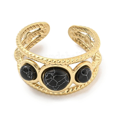 Ионное покрытие (ip) 304 нержавеющая сталь синтетические бирюзовые манжеты кольца G-Z056-06G-04-1