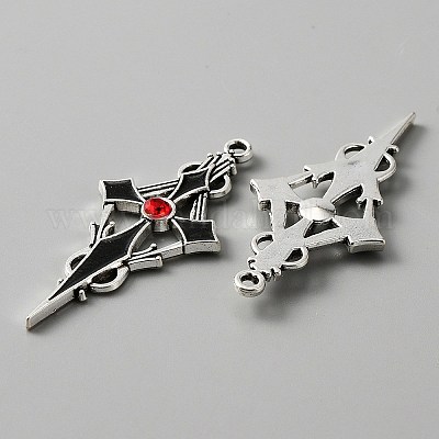 Подвеска из сиамского горного хрусталя с черной эмалью ENAM-WH0001-06AS-02-1