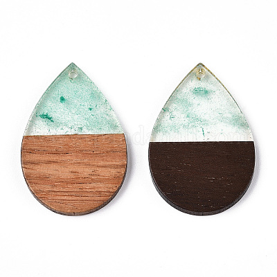 Подвески из прозрачной смолы и ореха RESI-ZX017-23-1