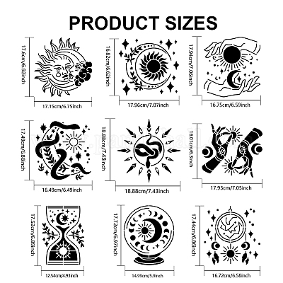 1 набор трафаретов для рисования на тему гадания и домашних животных DIY-MA0003-72-1