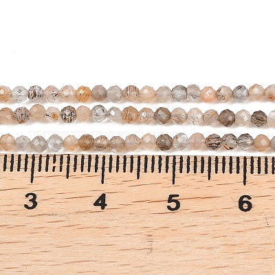 Натуральный черный лунный камень бисер пряди&nbsp;G-B175-D03-2mm-1