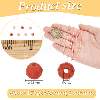 2 нити натуральных розовых бусин авантюрина G-NB0005-63-1