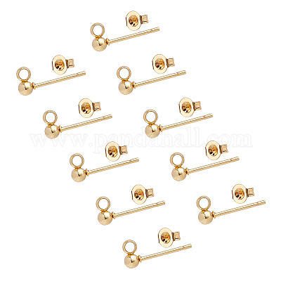 25 Paia Orecchini A Bottone Dorati con Orecchini A Chiocciola UNICRAFTALE 50pz Componenti Perni per Orecchini A Sfera da 0.7 mm con Anello Aperto Orecchini in Acciaio Inossidabile 