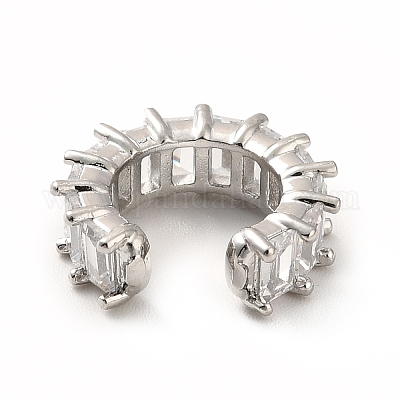 Серьги-каффы для тенниса с кубическим цирконием EJEW-K093-09P-05-1