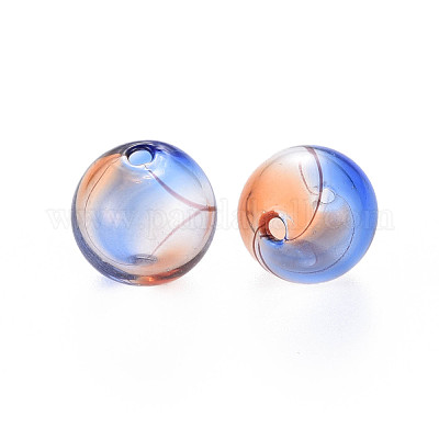 Прозрачные бусины из дутого стекла ручной работы X-GLAA-T012-33A-02-1