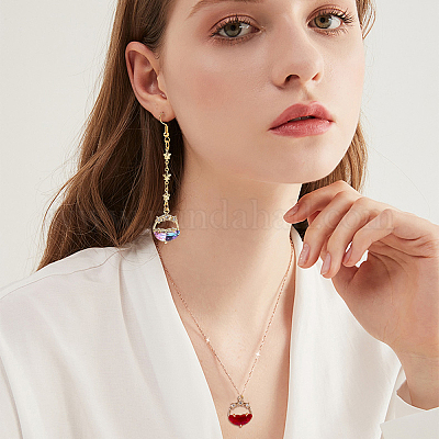 16 шт. 8-х цветные граненые прозрачные стеклянные подвески&nbsp;GLAA-PH0001-30-1