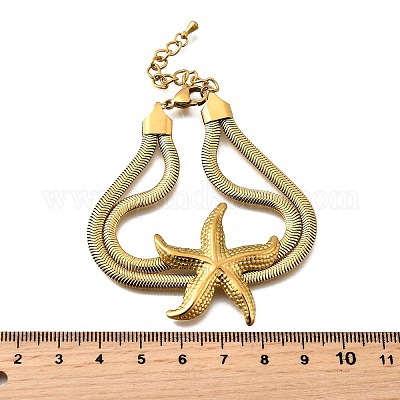 Многослойные браслеты из нержавеющей стали 304 BJEW-M135-02A-G-1