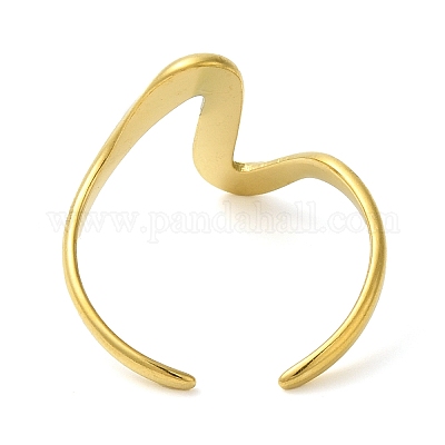 Открытые манжеты из нержавеющей стали Wave 304 для женщин RJEW-Z043-01F-1