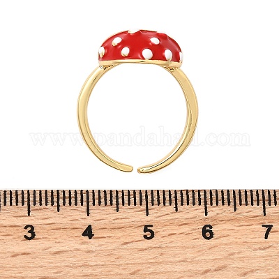 Латунные эмалевые регулируемые открытые манжеты для женщин RJEW-I111-10G-03-1