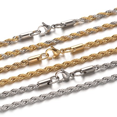 Ожерелья из цепочек-веревок из нержавеющей стали 304 NJEW-M124-09-1