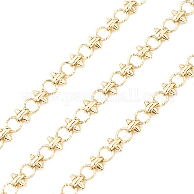 Латунное кольцо с покрытием стойки и цепь с шипами CHC-K013-04-1