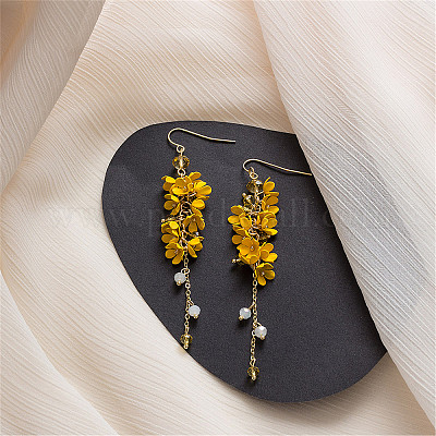 18K Yellow white Gold Hook Earring Setting & Pin Finding DIY Dangle Earring 