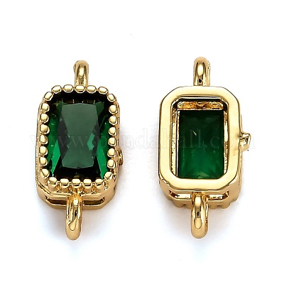 Настоящие 18k позолоченные латунные соединители с микропаве с кубическим цирконием ZIRC-L100-009G-1