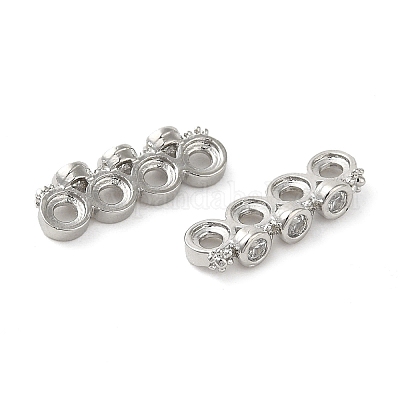 Покрытие стойки латунь прокладывает прозрачные проставки из кубического циркония KK-B088-11C-P-1