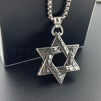 Модные мужские подвески в виде звезды Давида из нержавеющей стали 304 KY0460-1