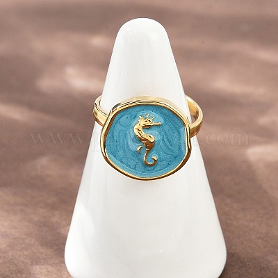 Кольца-манжеты из нержавеющей стали 304 с эмалью для женщин RJEW-K301-06A-01-1