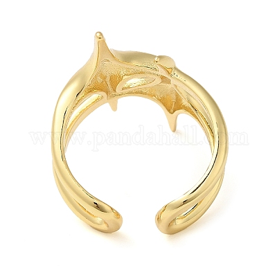 Кольцо из латуни с открытой манжетой RJEW-Q805-08G-1