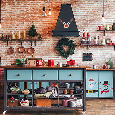 3 комплект рождественских наклеек на дверь из фетра с рисунком из мультфильмов DIY-DR0001-67-1