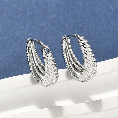 Латунные серьги обруча EJEW-D320-15P-1