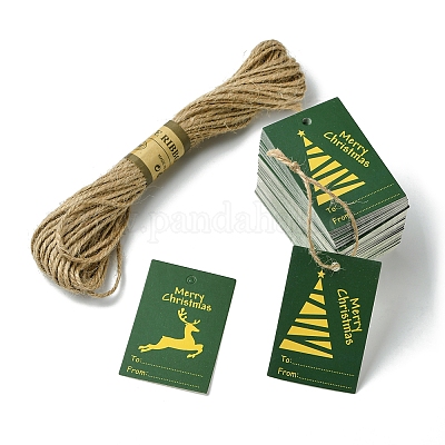 100 шт. прямоугольные бумажные подарочные бирки CDIS-FS0001-19B-1