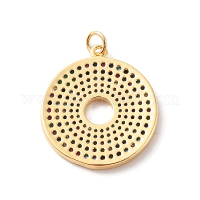 Реечное покрытие латунь микро паве разноцветные подвески из кубического циркония KK-F852-17G-02-1