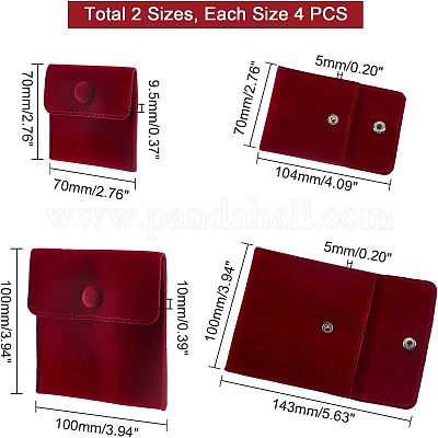 8шт 2 стильных квадратных бархатных мешочка для ювелирных изделий TP-FH0001-01B-1