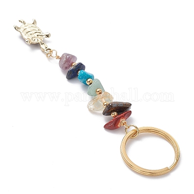 Подвески из черепахового сплава с эмалью и брелок из драгоценных камней 7 чакра KEYC-JKC00525-1