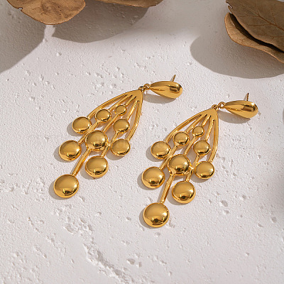 Ветка из нержавеющей стали 304 с круглыми подвесными серьгами-гвоздиками PH4691-1