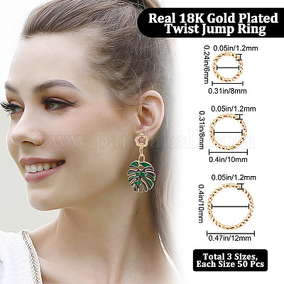 150 шт. 3 стильных латунных открытых соединительных кольца KK-BBC0004-52-1