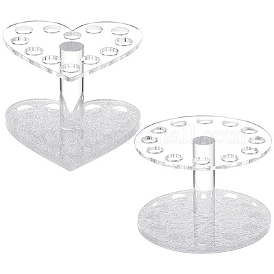 Professional 12 Hole Acrylic Gel Nail Brushes Holder Heart Round Stand  Makeup Brush Holder For Displaying Nail Art Manicure Tool