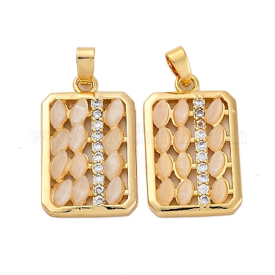 Подвески из латунной смолы с имитацией кошачьего глаза KK-V009-05G-1