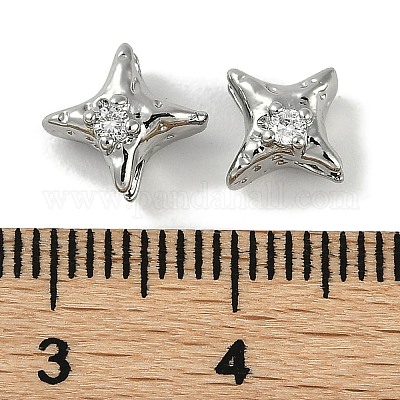 Латунные микро проложить кубического циркония бусы KK-P283-21P-1