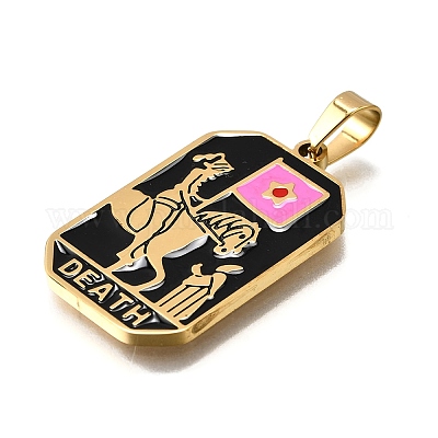 Эмалевые подвески из нержавеющей стали 304 таро STAS-M119-09K-G-1