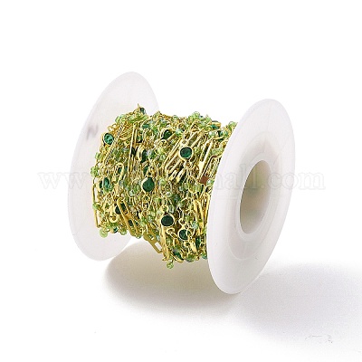 Настоящие овальные и плоские круглозвенные цепи из латуни с покрытием из 18-каратного золота CHC-F844-10B-1