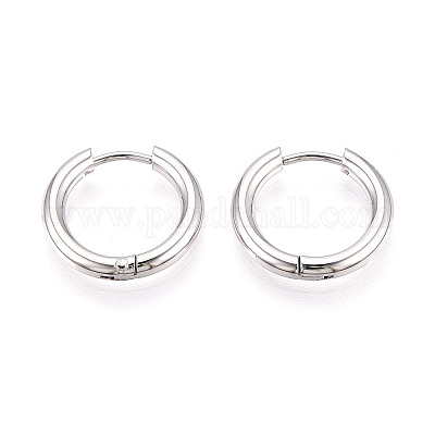 Серьги-кольца из нержавеющей стали 304 EJEW-T048-24A-P-1