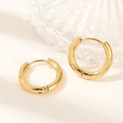 Серьги-кольца Huggie Hoop из нержавеющей стали 304 с ионным покрытием (IP) X-EJEW-O087-06B-1