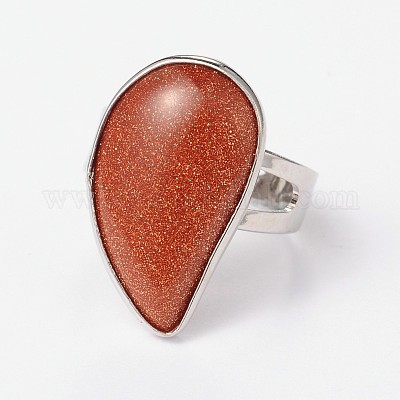 Регулируемые кольца из синтетического золота и платины с латунью RJEW-N024-02A-1