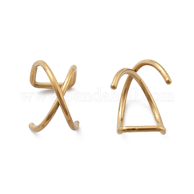 Крестообразный зажим из нержавеющей стали 304 на кольцах для носа AJEW-A062-03G-1