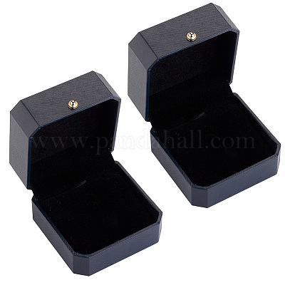 2 шт. подарочные коробки для ожерелий из искусственной кожи LBOX-CL0001-02-1
