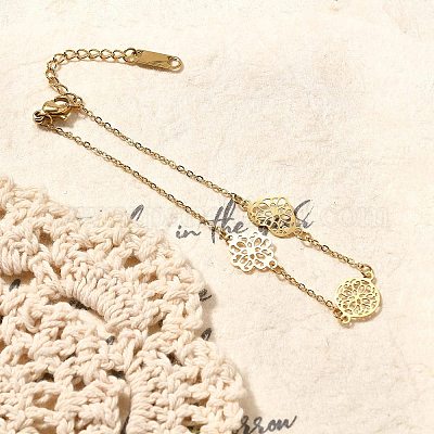 Браслеты из нержавеющей стали 304 для женщин BJEW-Z087-05G-1