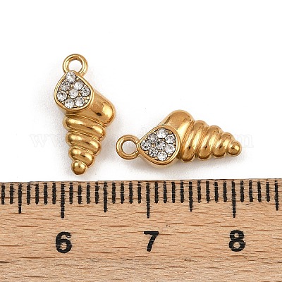 Подвески из нержавеющей стали 304 со стразами STAS-Z154-01G-04-1