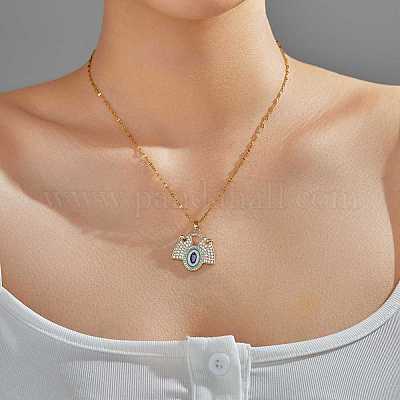 Латунный веер с синей эмалью и овальными подвесками CL4028-5-1